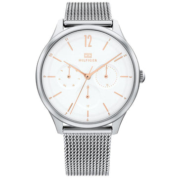 Γυναικείο ρολόι Tommy Hilfiger Layla 1782456  με ασημί ατσάλινο μπρασελέ και άσπρο καντράν διαμέτρου 38mm.